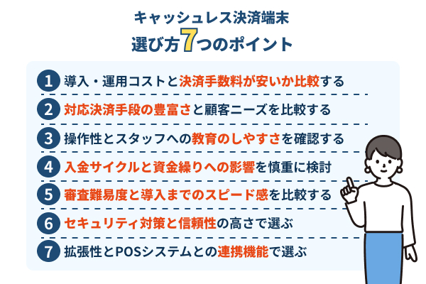 キャッシュレス決済端末の選び方7つのポイント