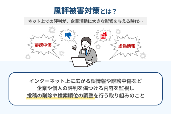 風評被害対策とは誹謗中傷や虚偽情報を監視・除去する施策