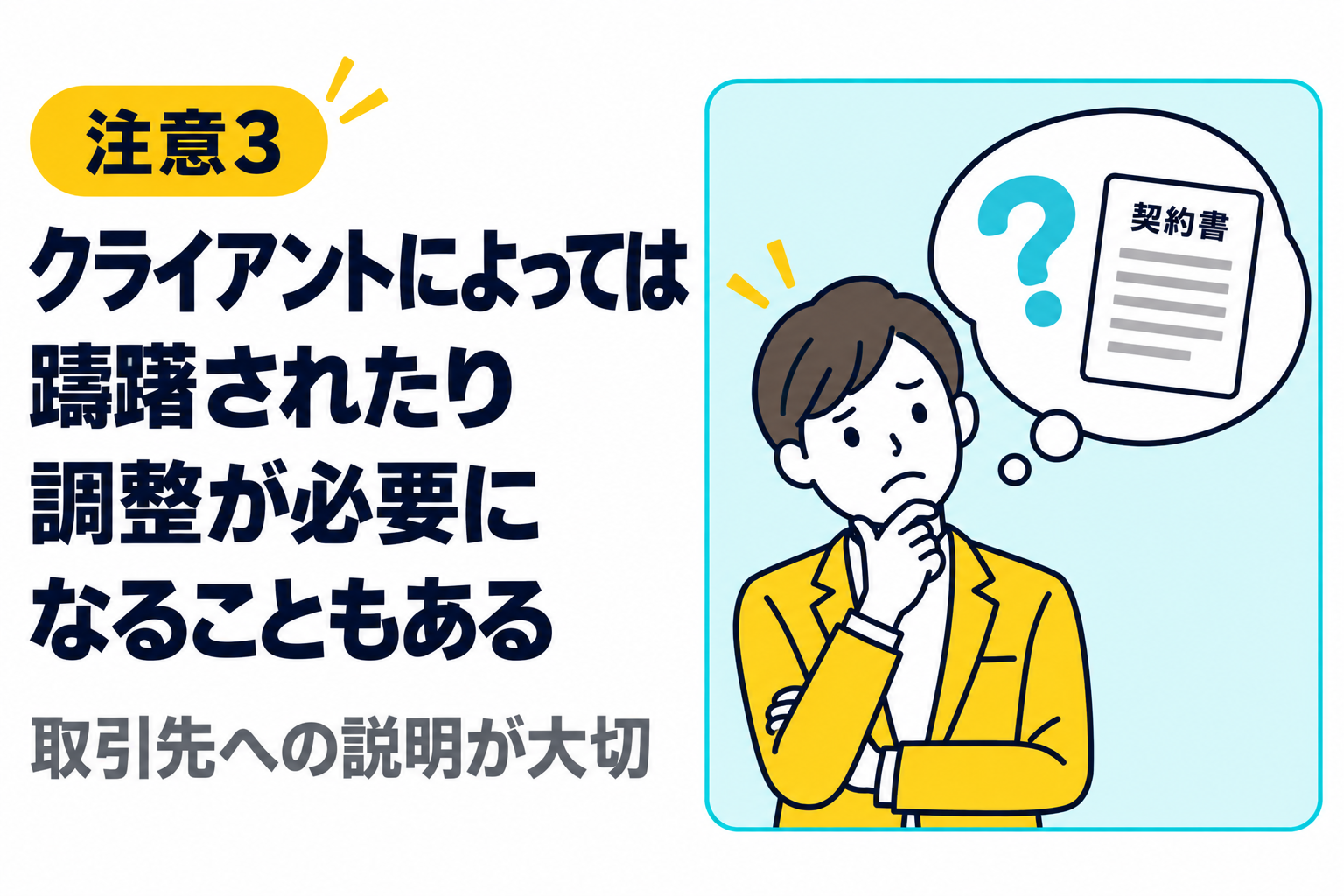 クライアントによっては躊躇されたり調整が必要になったりすることを説明する図解